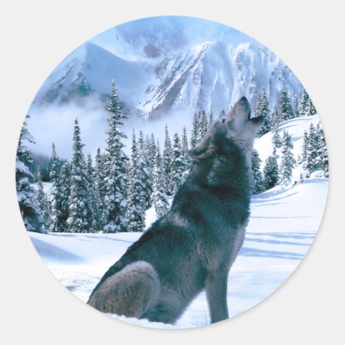 Wolf Call Classic Round Sticker