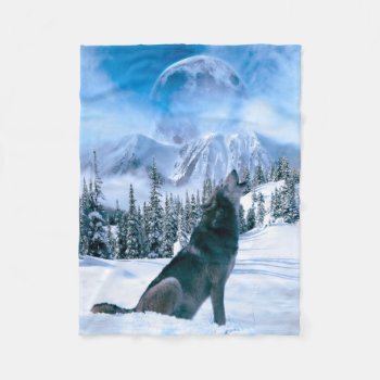 Wolf Call Fleece Blanket by CaptainScratch at Zazzle