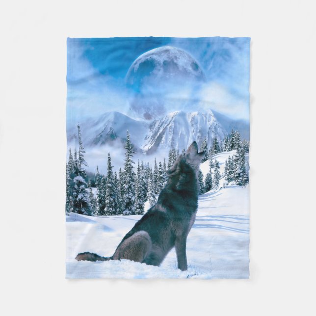 Wolf Call Fleece Blanket (Front)