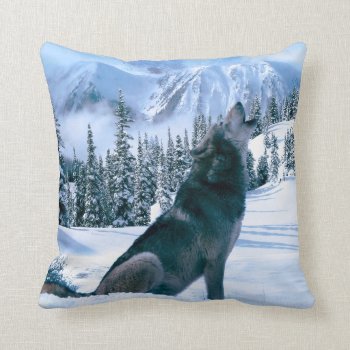 Wolf Call Throw Pillow by CaptainScratch at Zazzle