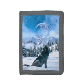 Wolf Call Tri-fold Wallet by CaptainScratch at Zazzle