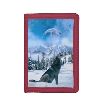 Wolf Call Trifold Wallet by CaptainScratch at Zazzle