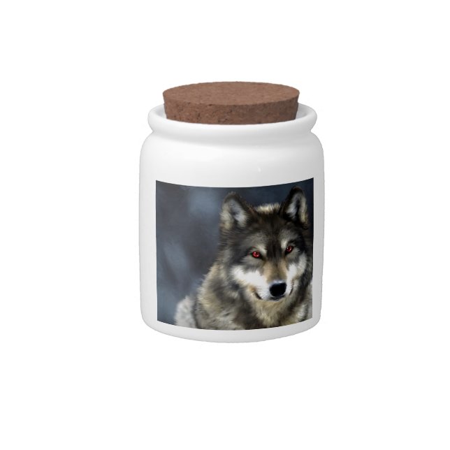 wolf candy jar (Front)