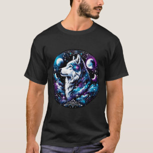 Wolf Celestial Dream Night Howling Moon Funny Wolv T-Shirt