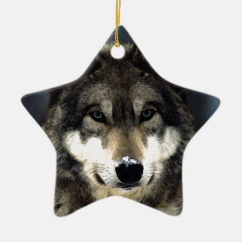 Wolf Ceramic Ornament