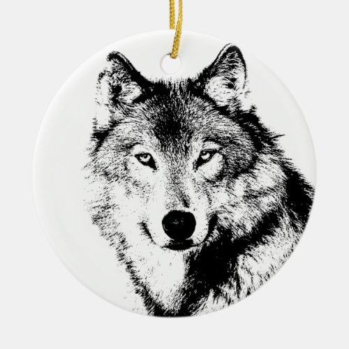 Wolf Ceramic Ornament