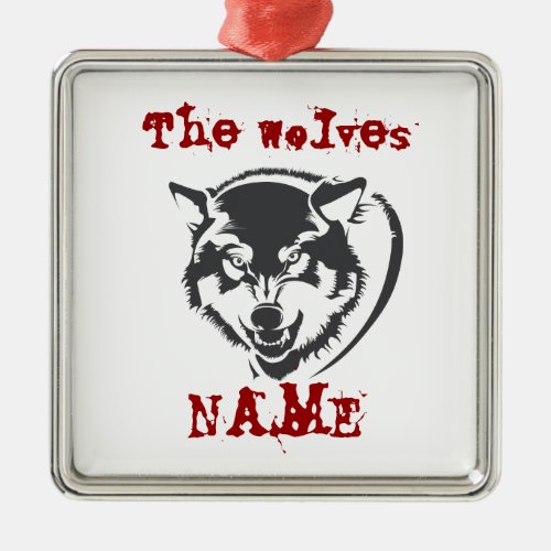 wolf ceramic ornament
