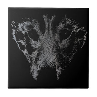 Wolf Ceramic Tile Husky Pup Sled Dog Decor