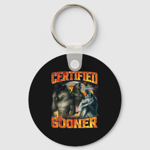 Wolf Certified Gooner Funny Bootleg Meme Dad Papa  Keychain