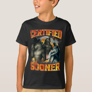 Wolf Certified Gooner Funny Bootleg Meme Dad Papa  T-Shirt