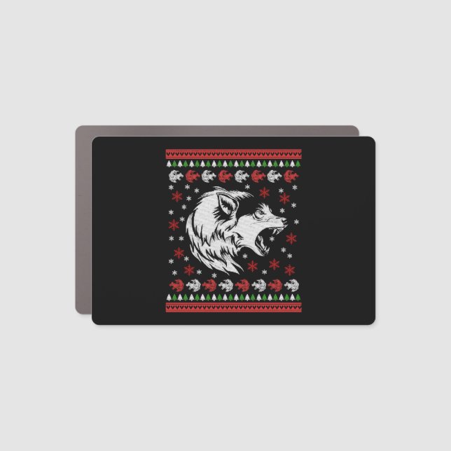 Wolf Christmas  Car Magnet (Front)