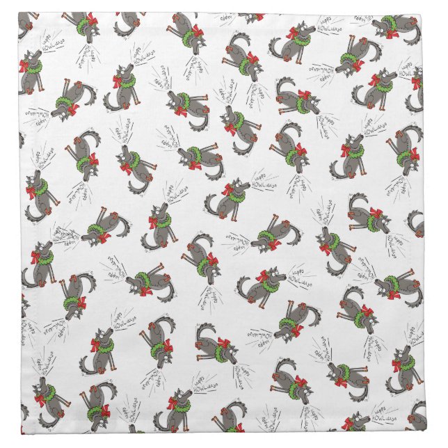 Wolf Christmas Funny Cute Kids Cloth Napkin (Front)