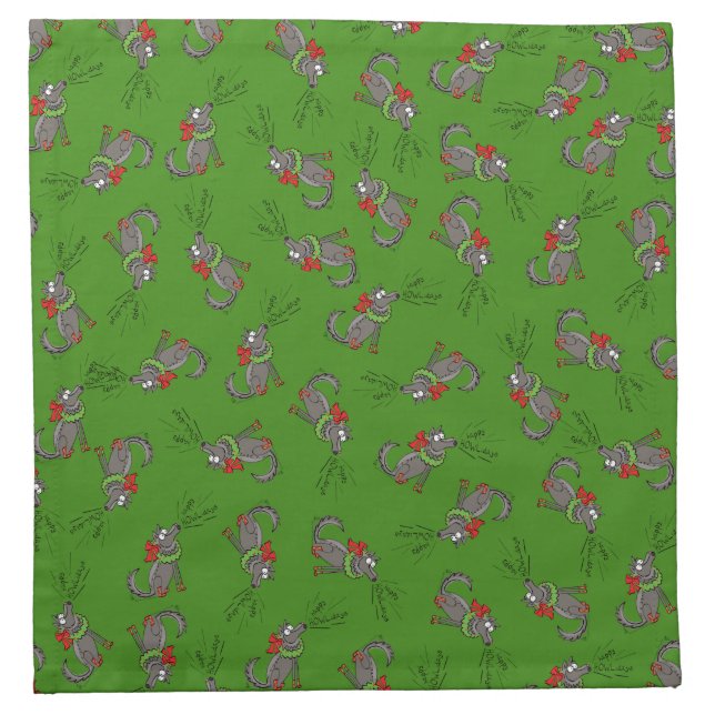 Wolf Christmas Funny Cute Kids Cloth Napkin (Front)