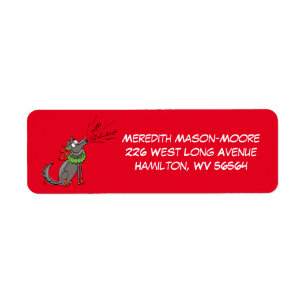 Wolf Christmas Funny Cute Kids Label