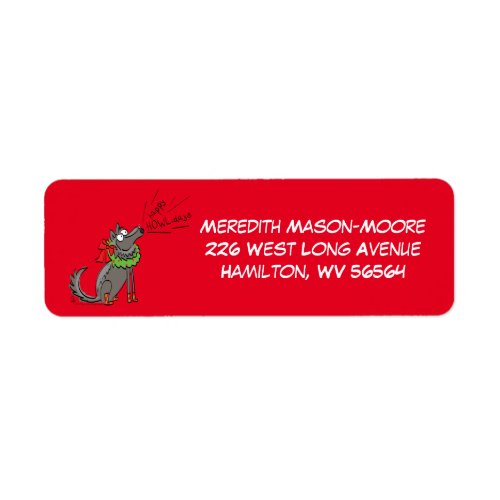 Wolf Christmas Funny Cute Kids Label
