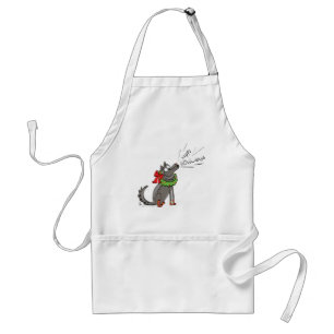 Wolf Christmas Happy Howlidays Funny Adult Apron