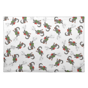 Wolf Christmas Happy Howlidays Funny Cloth Placemat