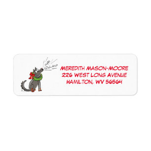 Wolf Christmas Happy Howlidays Funny Label