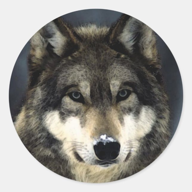 Wolf Classic Round Sticker (Front)