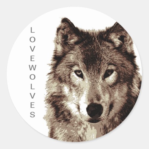 Wolf Classic Round Sticker