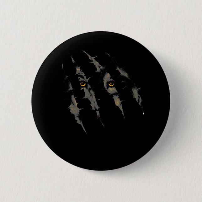 Wolf Claw scratch Wolves Forest Animal Button (Front)