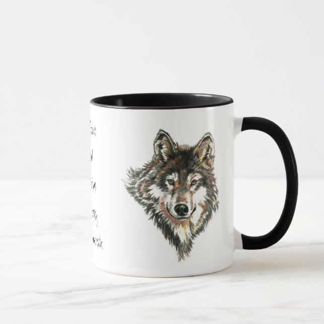 Wolf Code Quote, Wolves Animal Mug (Right)