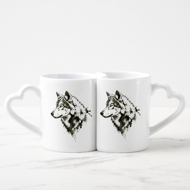 Wolf Coffee Mug Set (Front Nesting)