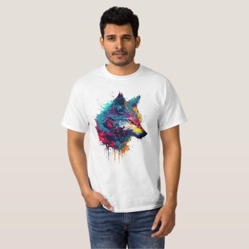  Wolf Color Explosion T_Shirt
