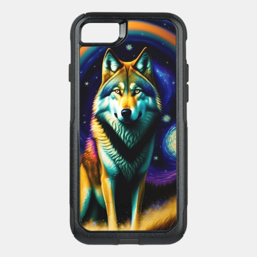 Wolf Colorful Painting Art OtterBox Commuter iPhone SE87 Case