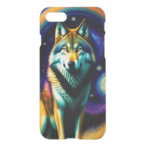 Wolf Colorful Painting Art iPhone SE87 Case