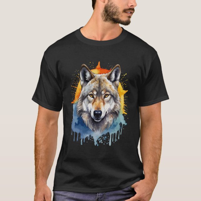 Wolf Colorful Theme T-Shirt (Front)