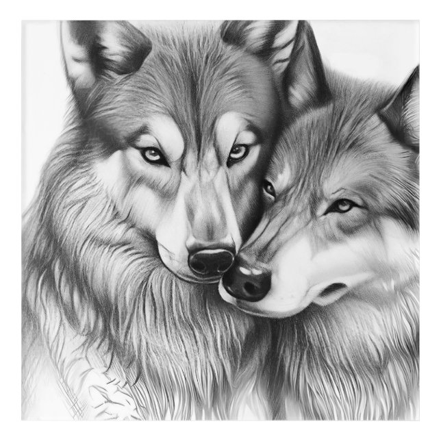 Wolf Couple  Acrylic Print (Front)