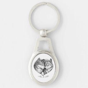 Wolf Couple Keychain