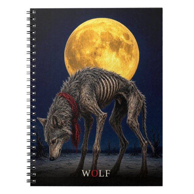Wolf Cravat gothic Surreal Notebook (Front)