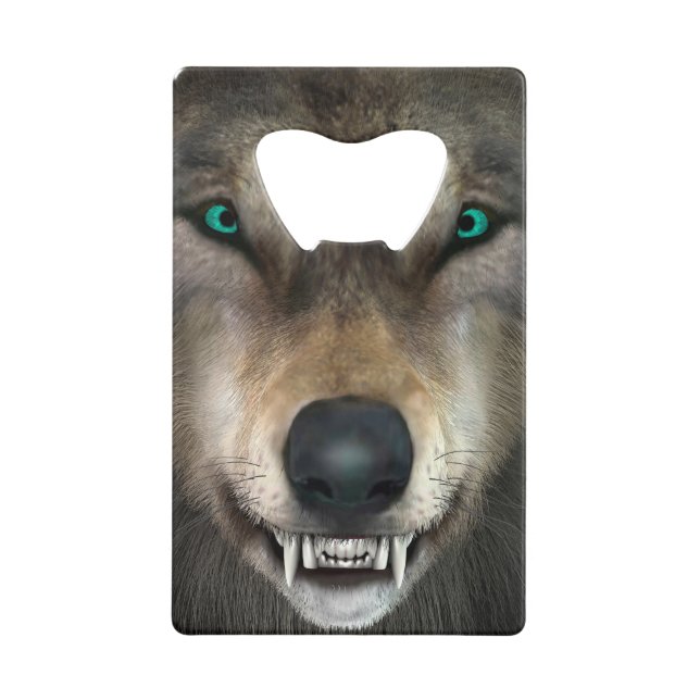 Wolf Credit Card Bottle Opener (Front)