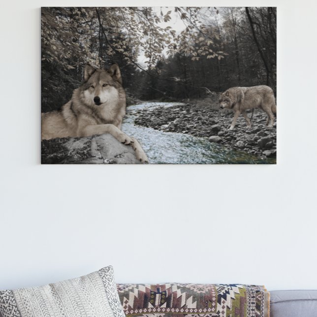 Wolf Creek Brook Forest Landscape Poster Faux Canvas Print (Creator Uploaded)