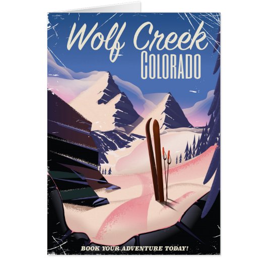 Wolf Creek Colorado Ski poster Cards (Front)