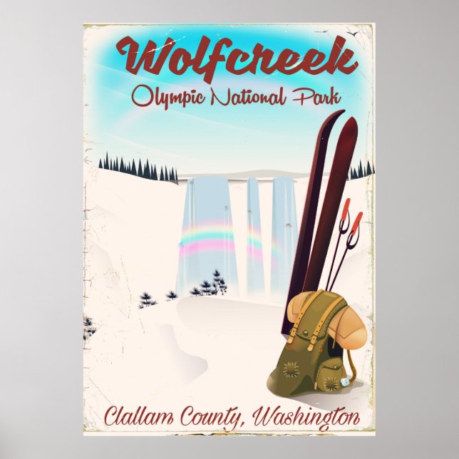 Wolf Creek Olympic National Park Travel poster. Poster (Front)