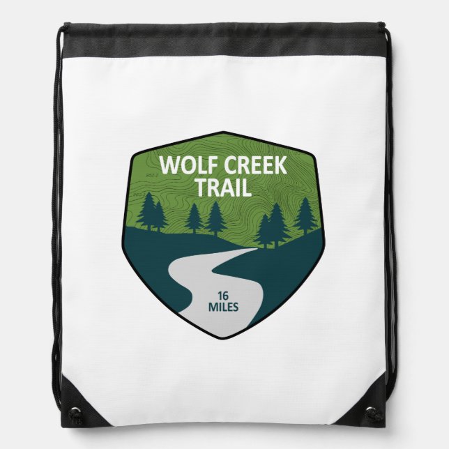 Wolf Creek Trail Dayton Ohio Drawstring Bag (Front)