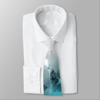 Wolf Cries in Winter Blue Neck Tie