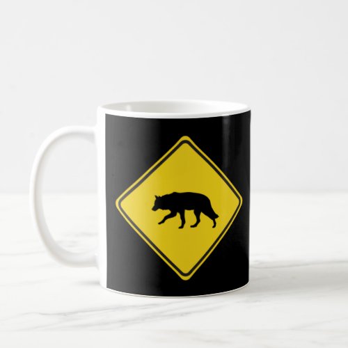 Wolf Crossing Sign  Xing Wolves  Coffee Mug