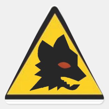 Wolf Crossing Triangle Sticker by Mikeybillz at Zazzle