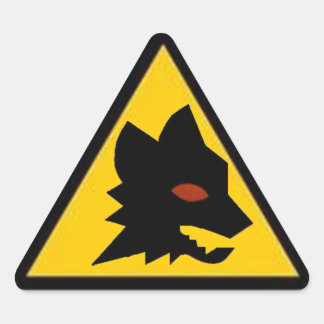 Wolf Crossing Triangle Sticker
