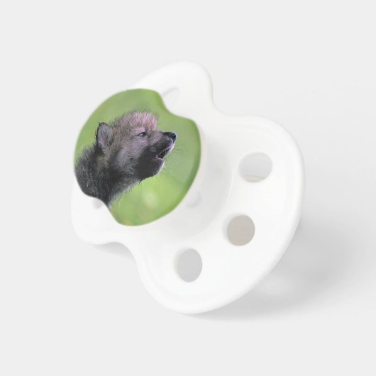 Wolf Cub Howling Pacifier (Front Right)