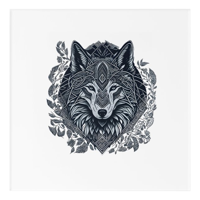 Wolf Cubism Tribal Art  (Front)
