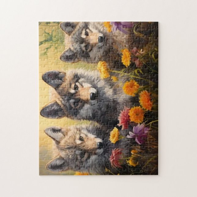 Wolf Cubs Jigsaw Puzzle (Vertical)