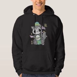 Wolf Cute Bubble Tea Milk With Boba Hoodie