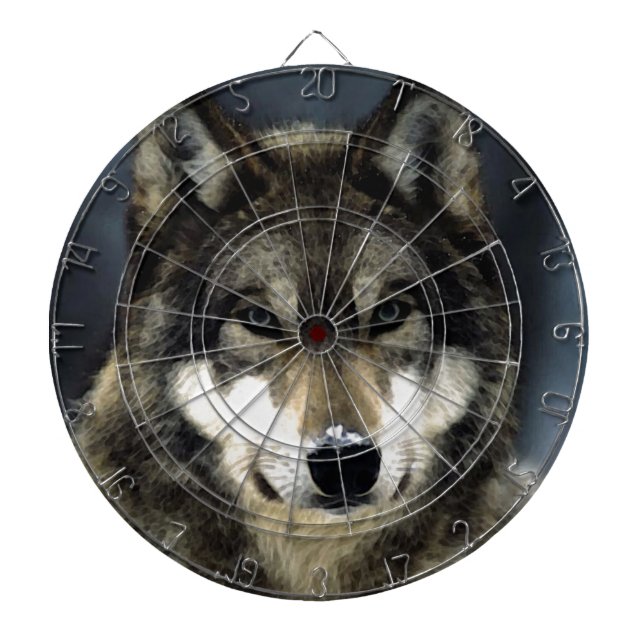 Wolf Dartboard With Darts (Front)