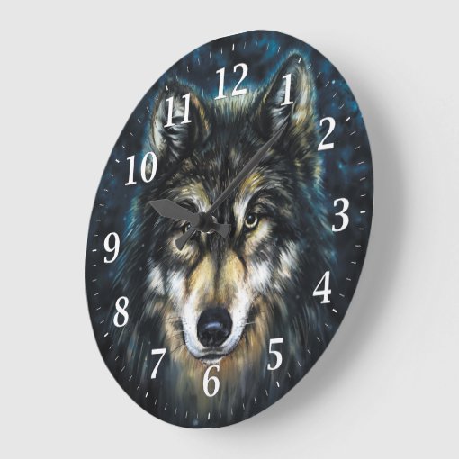 Wolf Decorative Wall Clock | Zazzle