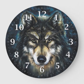 Wolf Decorative Wall Clock by NiceTiming at Zazzle
